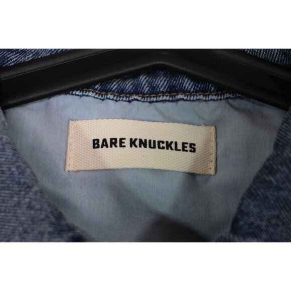 Bare Knuckles Mens Small Paint Splatter Denim Trucker Cropped Jacket NEW R1660 - Picture 4 of 7